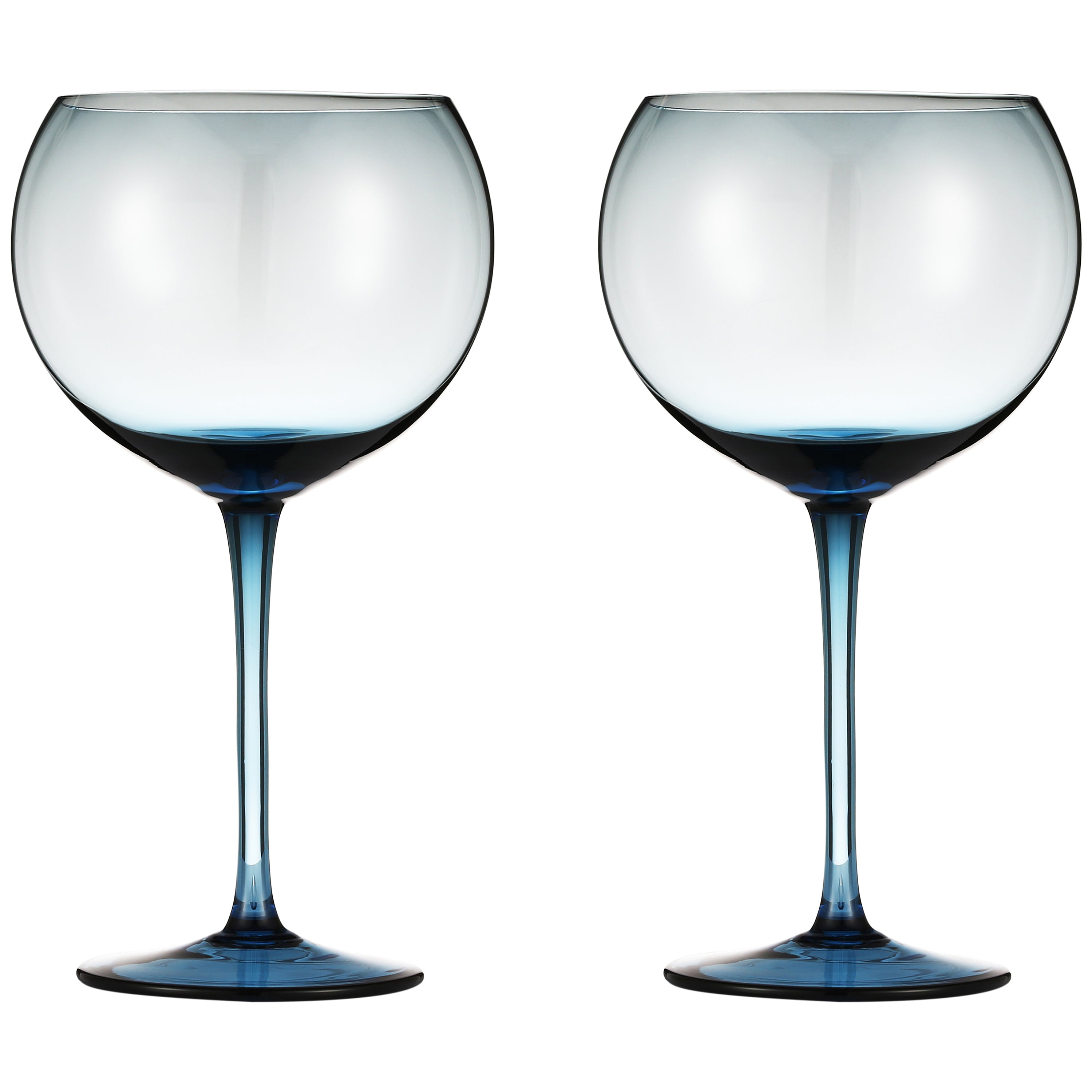 Berkware Sophisticated Oversized Blue Colored Wine Glass - 18.7oz (Set of 2)