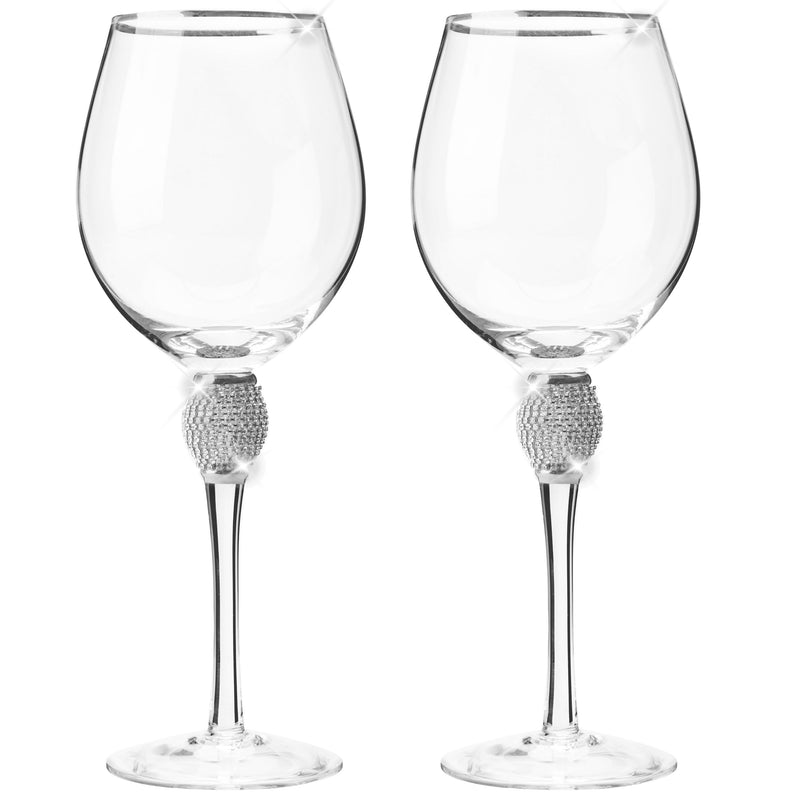 Rhinestone Stem Wine Glass 