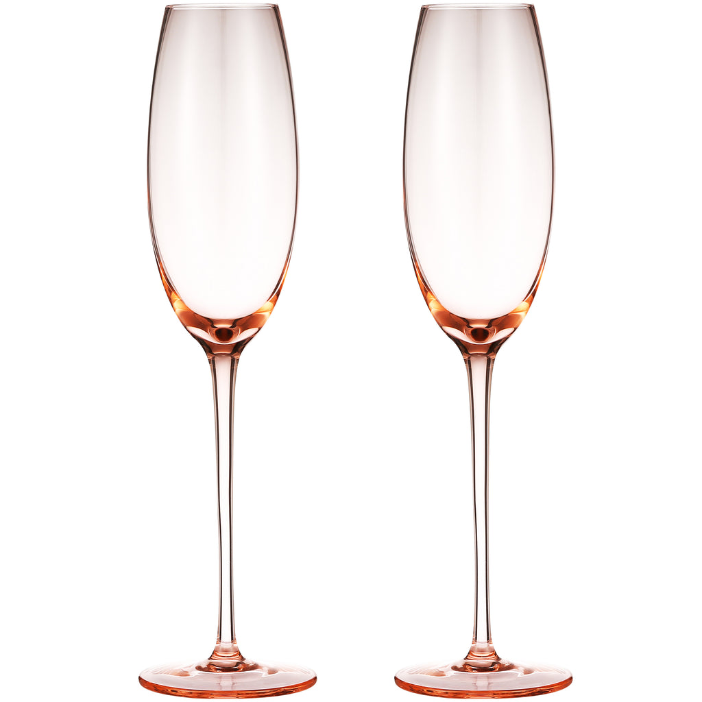 Berkware Rosè Wine Glass with Rhinestone Design and Gold Rim Set